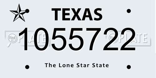 1055722 Texas License Plate