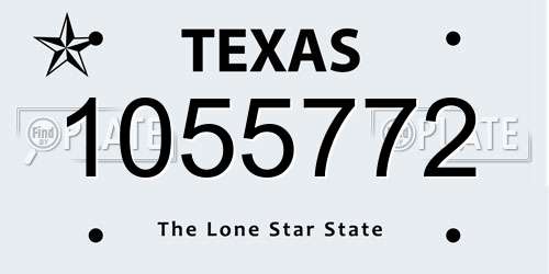 1055772 Texas License Plate