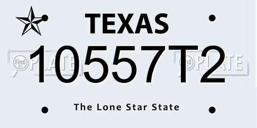 10557T2 Texas License Plate