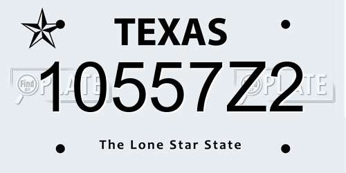 10557Z2 Texas License Plate