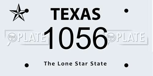 1056 Texas License Plate