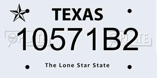10571B2 Texas License Plate
