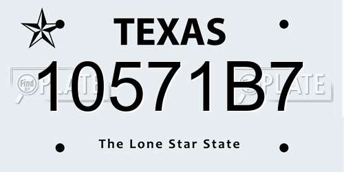 10571B7 Texas License Plate