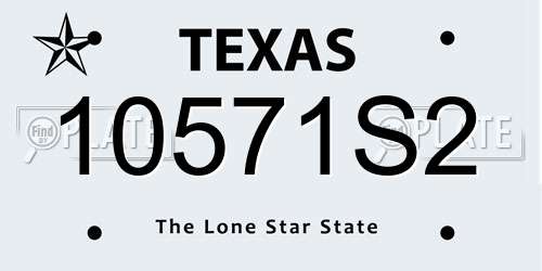 10571S2 Texas License Plate