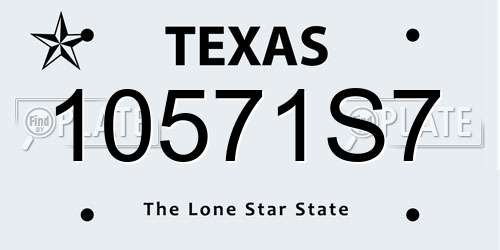 10571S7 Texas License Plate