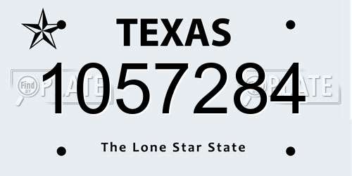 1057284 Texas License Plate