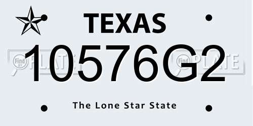 10576G2 Texas License Plate