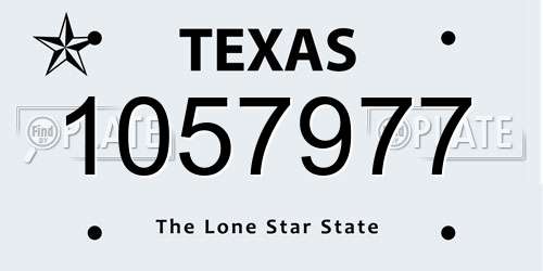 1057977 Texas License Plate