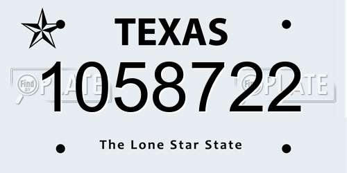 1058722 Texas License Plate