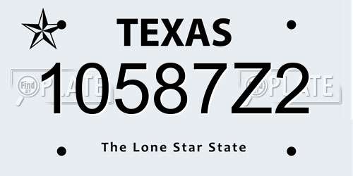 10587Z2 Texas License Plate