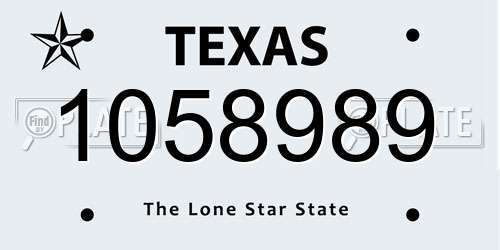1058989 Texas License Plate