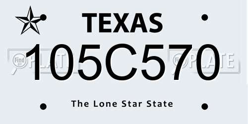 105C570 Texas License Plate