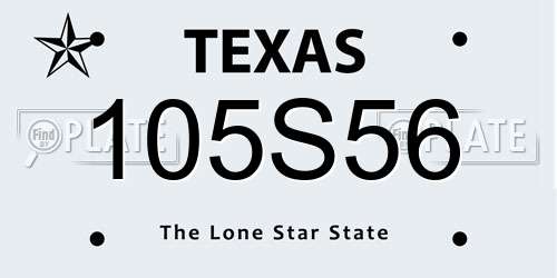 105S56 Texas License Plate