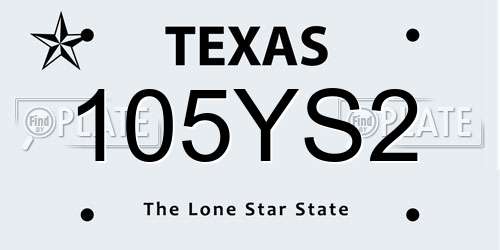 105YS2 Texas License Plate