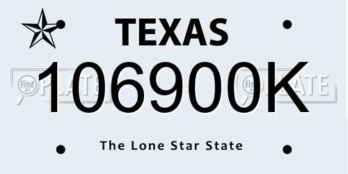 106900K Texas License Plate