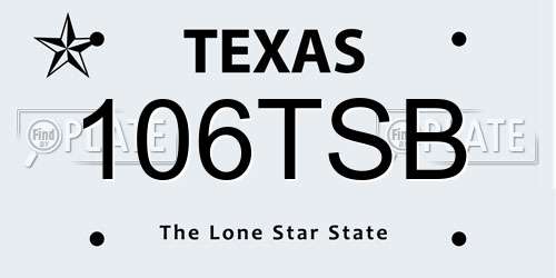 106TSB Texas License Plate