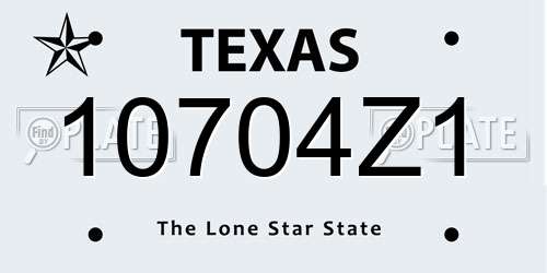 10704Z1 Texas License Plate