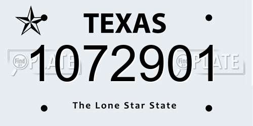 1072901 Texas License Plate