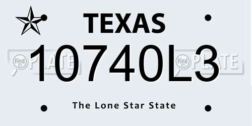 10740L3 Texas License Plate