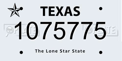 1075775 Texas License Plate