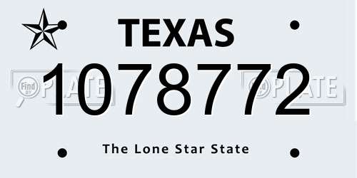 1078772 Texas License Plate