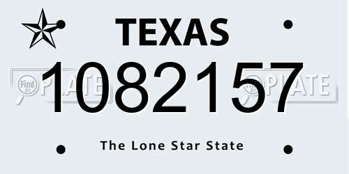 1082157 Texas License Plate