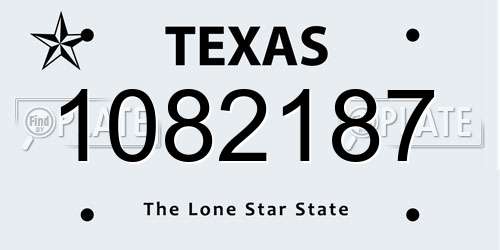 1082187 Texas License Plate