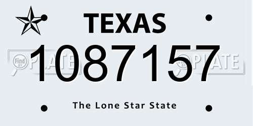 1087157 Texas License Plate