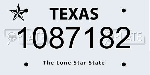 1087182 Texas License Plate
