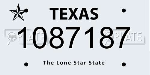 1087187 Texas License Plate