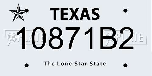 10871B2 Texas License Plate