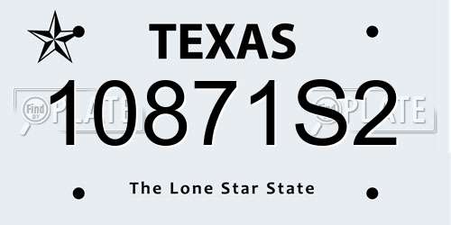 10871S2 Texas License Plate