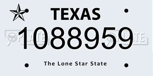 1088959 Texas License Plate