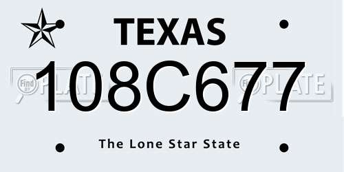 108C677 Texas License Plate