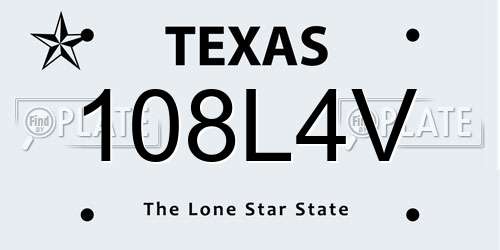 108L4V Texas License Plate