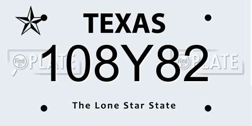 108Y82 Texas License Plate