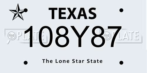 108Y87 Texas License Plate