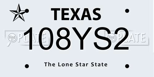 108YS2 Texas License Plate
