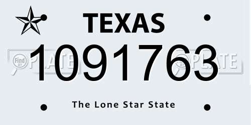 1091763 Texas License Plate