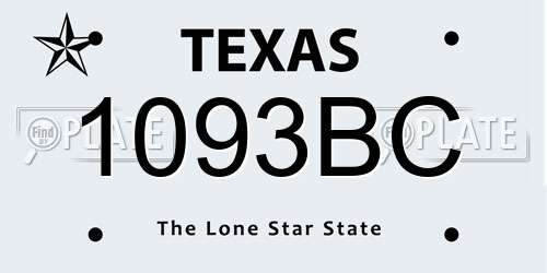 1093BC Texas License Plate