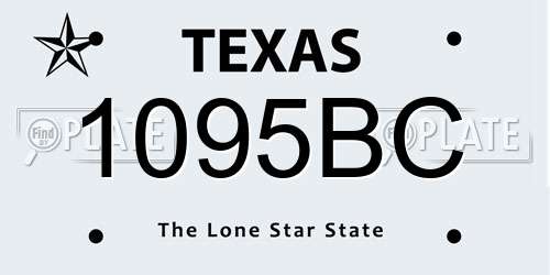 1095BC Texas License Plate