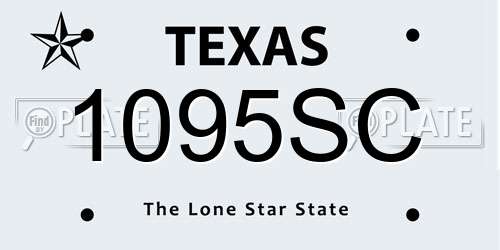 1095SC Texas License Plate