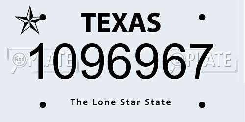 1096967 Texas License Plate