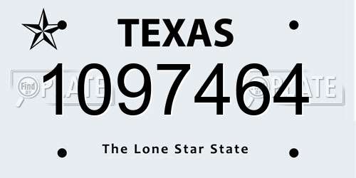 1097464 Texas License Plate