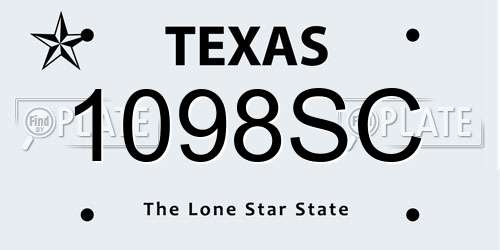 1098SC Texas License Plate