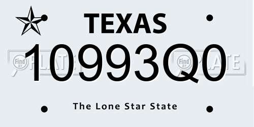 10993Q0 Texas License Plate