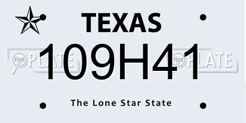 109H41 Texas License Plate