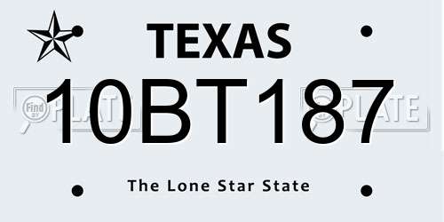 10BT187 Texas License Plate