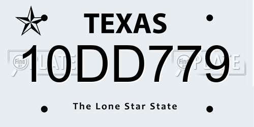 10DD779 Texas License Plate