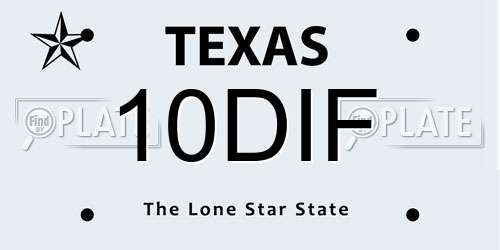 10DIF Texas License Plate